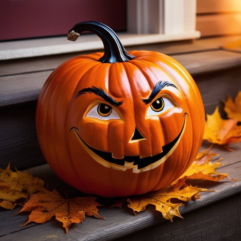 Classic Halloween Pumpkins Jack-o'-Lantern Painted Face