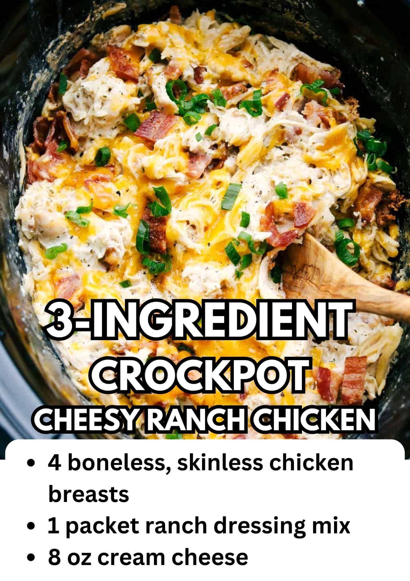 Crockpot Dump Dinners 3-Ingredient Cheesy Ranch Chicken Recipe