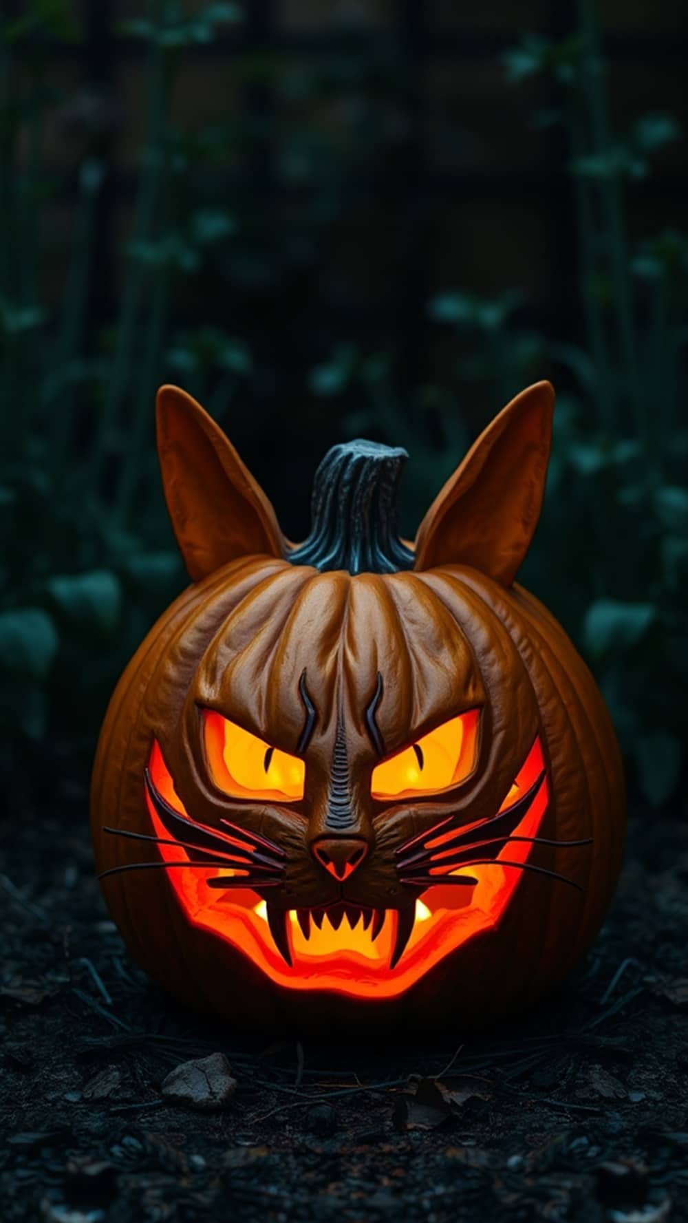 Haunting Cat Pumpkin