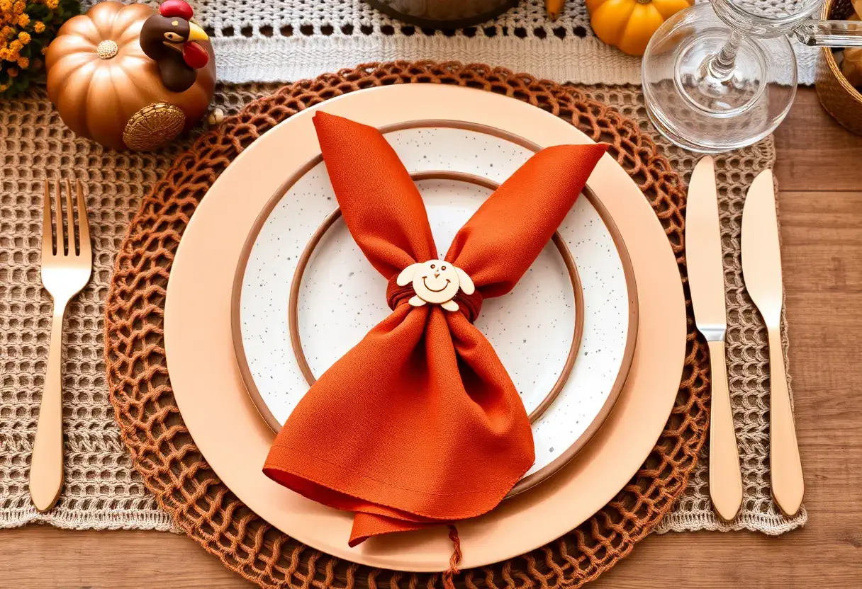 Thanksgiving Tablescape Idea Individual Place Settings that Reflect Warmth and Personality