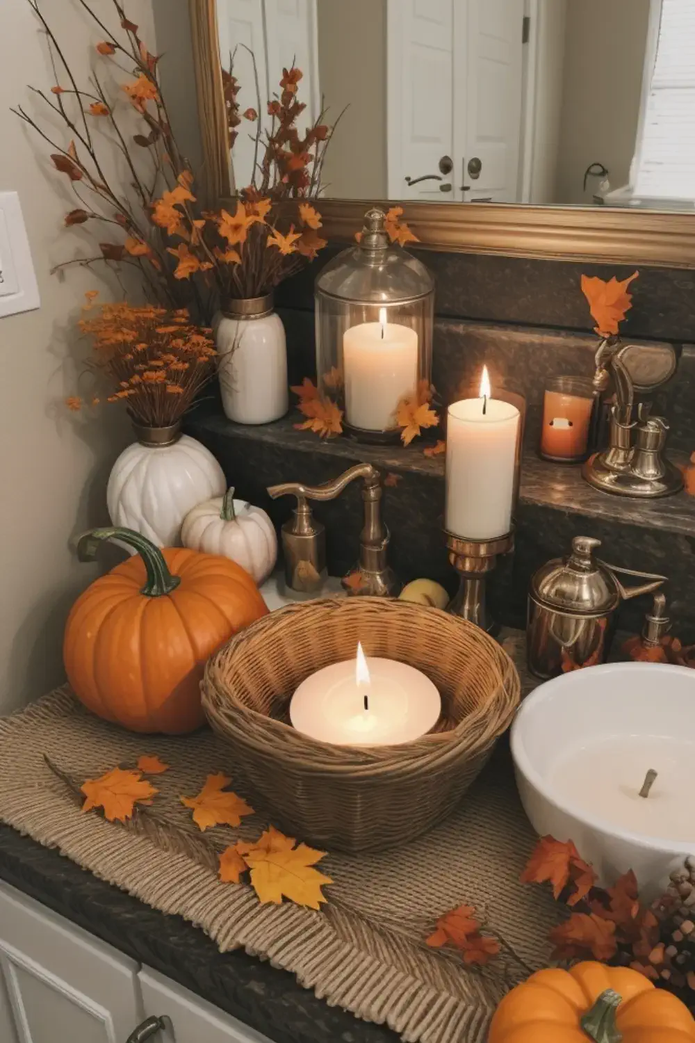 Thanksgiving home decor ideas Bathroom Decor with Thanksgiving Touches