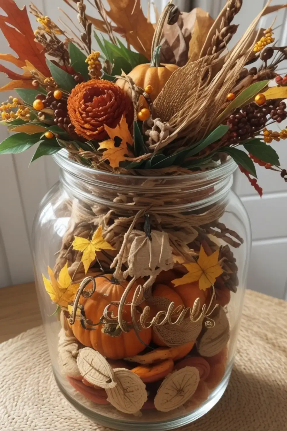 Thanksgiving home decor ideas Thankful Jar on the Table